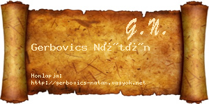 Gerbovics Nátán névjegykártya